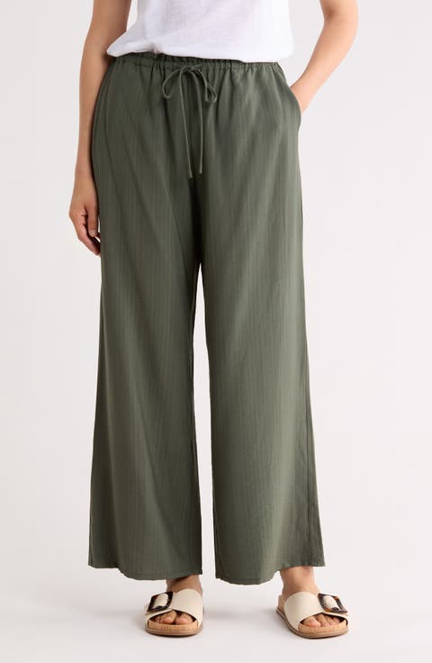 Drawstring Wide Leg Pants