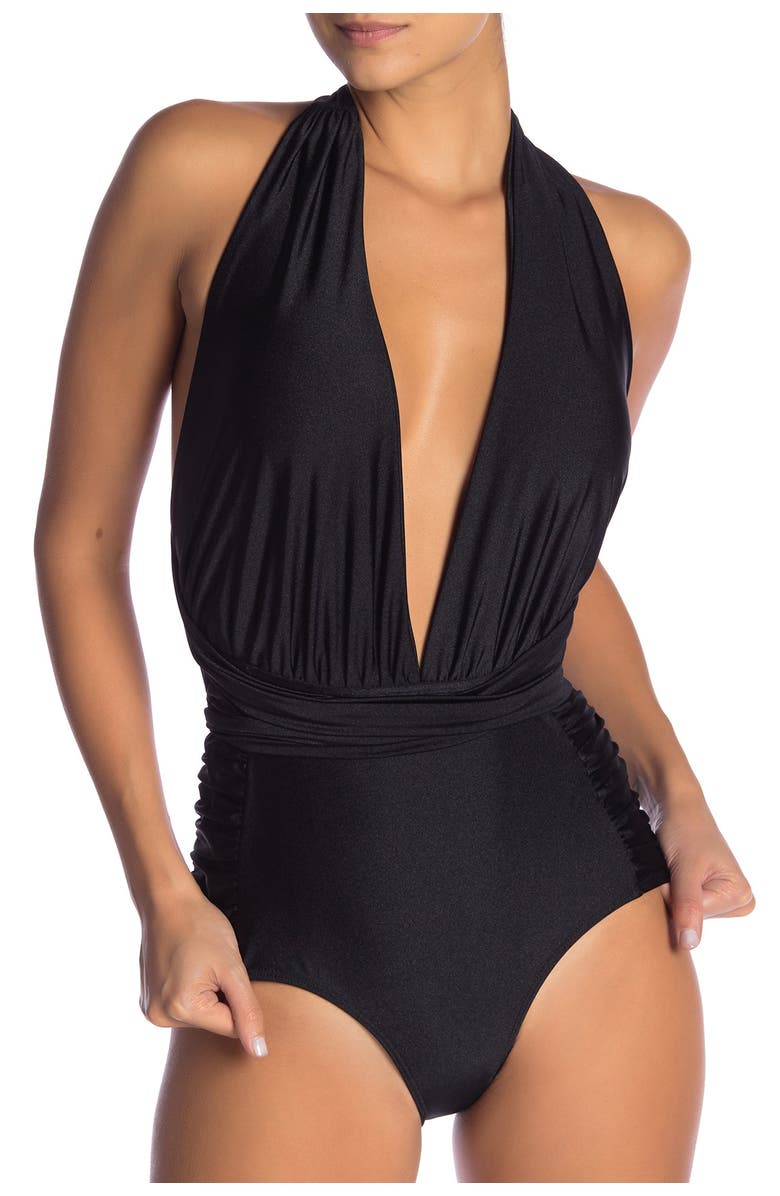 NICOLE MILLER NEW YORK Convertible One-Piece Swimsuit, Main, color,