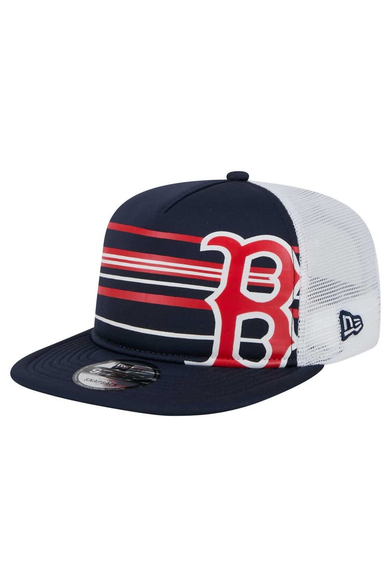 Men's New Era  Navy Boston Red Sox 9FIFTY A-Frame Trucker Snapback Hat, Main, color, Navy