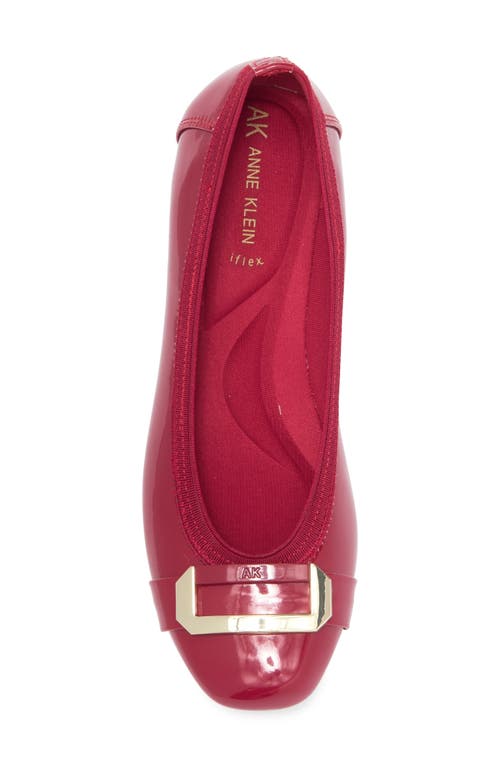 Anne Klein Ursula Ballet Flat In Red Patent