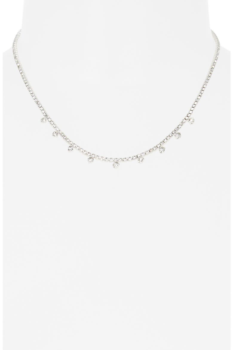 Crystal Drop Tennis Necklace, Alternate, color, CLEAR- SILVER