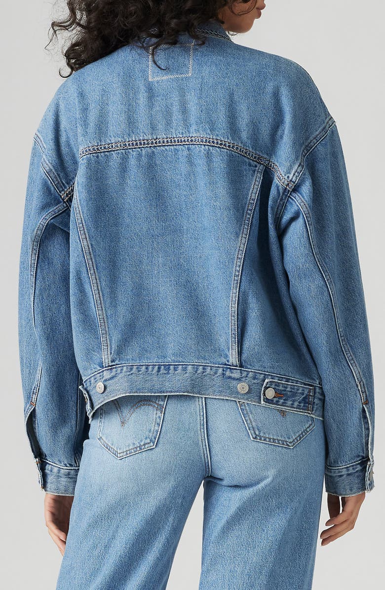 Levi's<sup>®</sup> '90s Stitch Detail Denim Trucker Jacket, Alternate, color, Switch Stitch Trucker