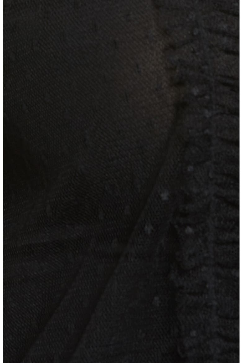 Ruffle Mesh Blouse, Alternate, color, BLACK