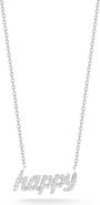 GLAZE JEWELRY Cubic Zirconia Happy Pendant Necklace