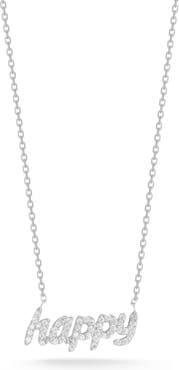 GLAZE JEWELRY Cubic Zirconia Happy Pendant Necklace
