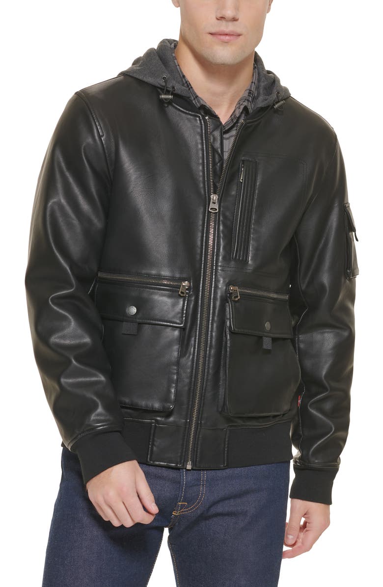 Levi's<sup>®</sup> Hooded Bomber Jacket, Main, color, 