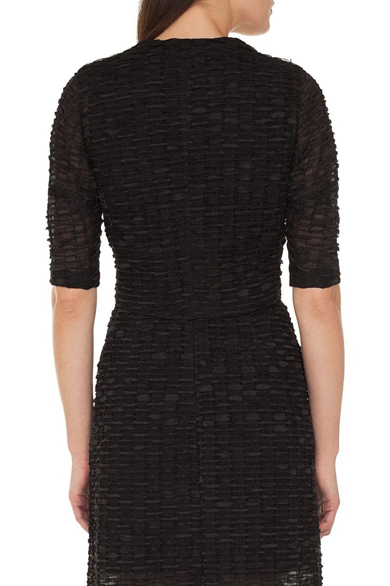 Organza Ribbon Stripe Crop Jacket, Alternate, color, BLACK
