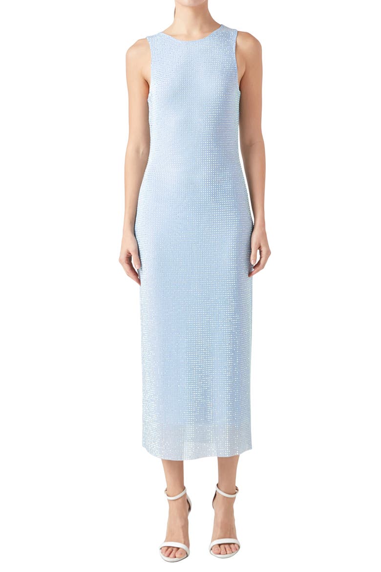 Embellished Rhinestone Mesh Midi Dress, Alternate, color, POWDER BLUE