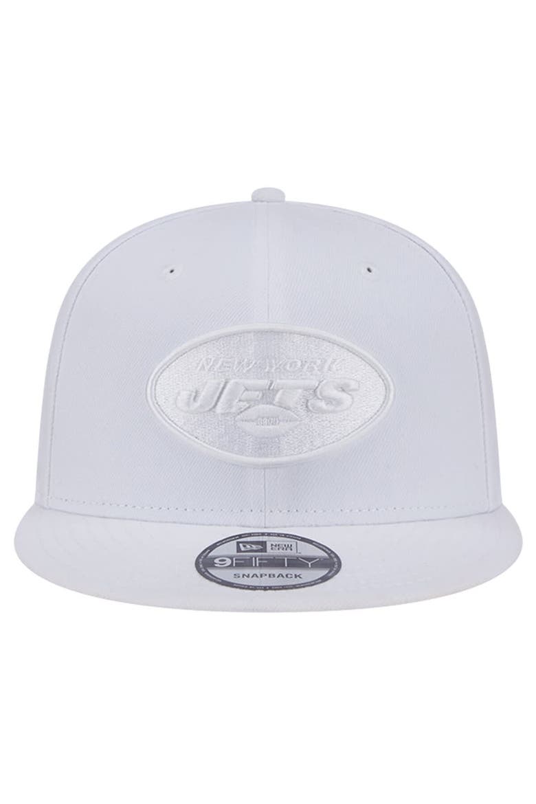 Men's New Era New York Jets Main White on White 9FIFTY Snapback Hat, Alternate, color, White