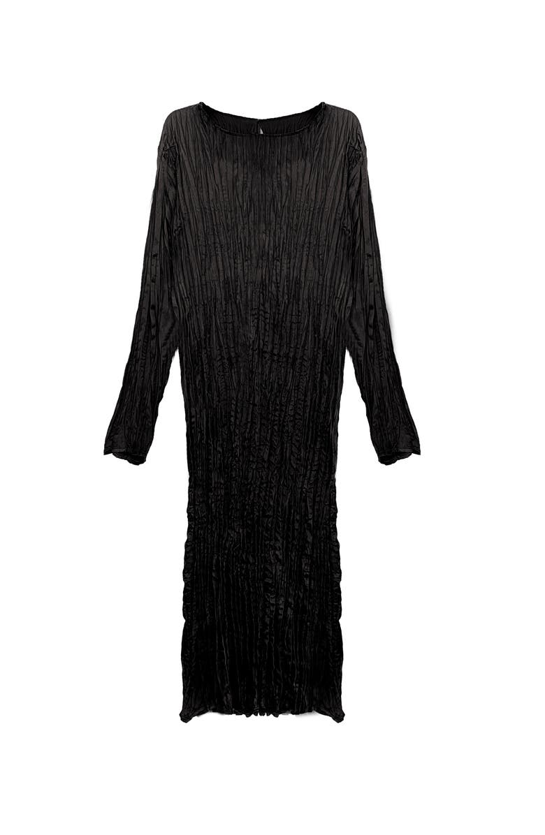 BAACAL Lynda Reversible Satin Pleated Dress, Main, color, Black