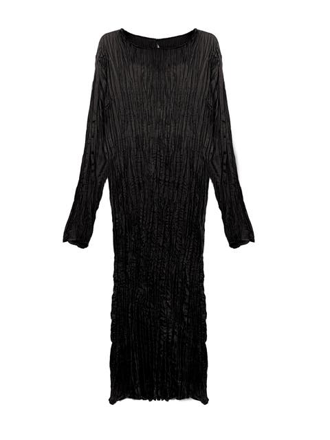 Lynda Reversible Satin Pleated Dress