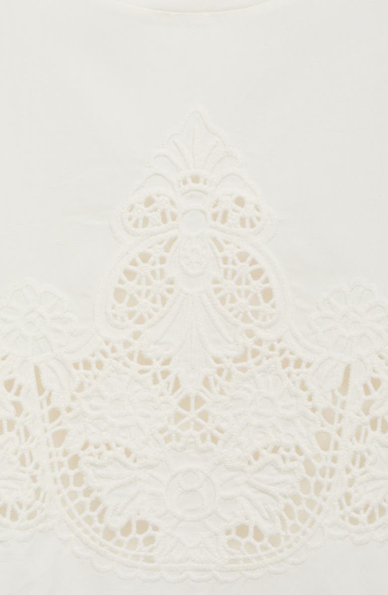 MANGO Embroidered Cotton T-Shirt, Alternate, color, White