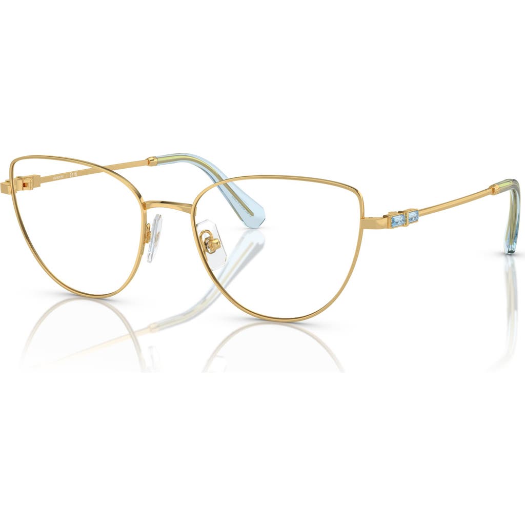 Swarovski 53mm Cat Eye Optical Glasses In Gold