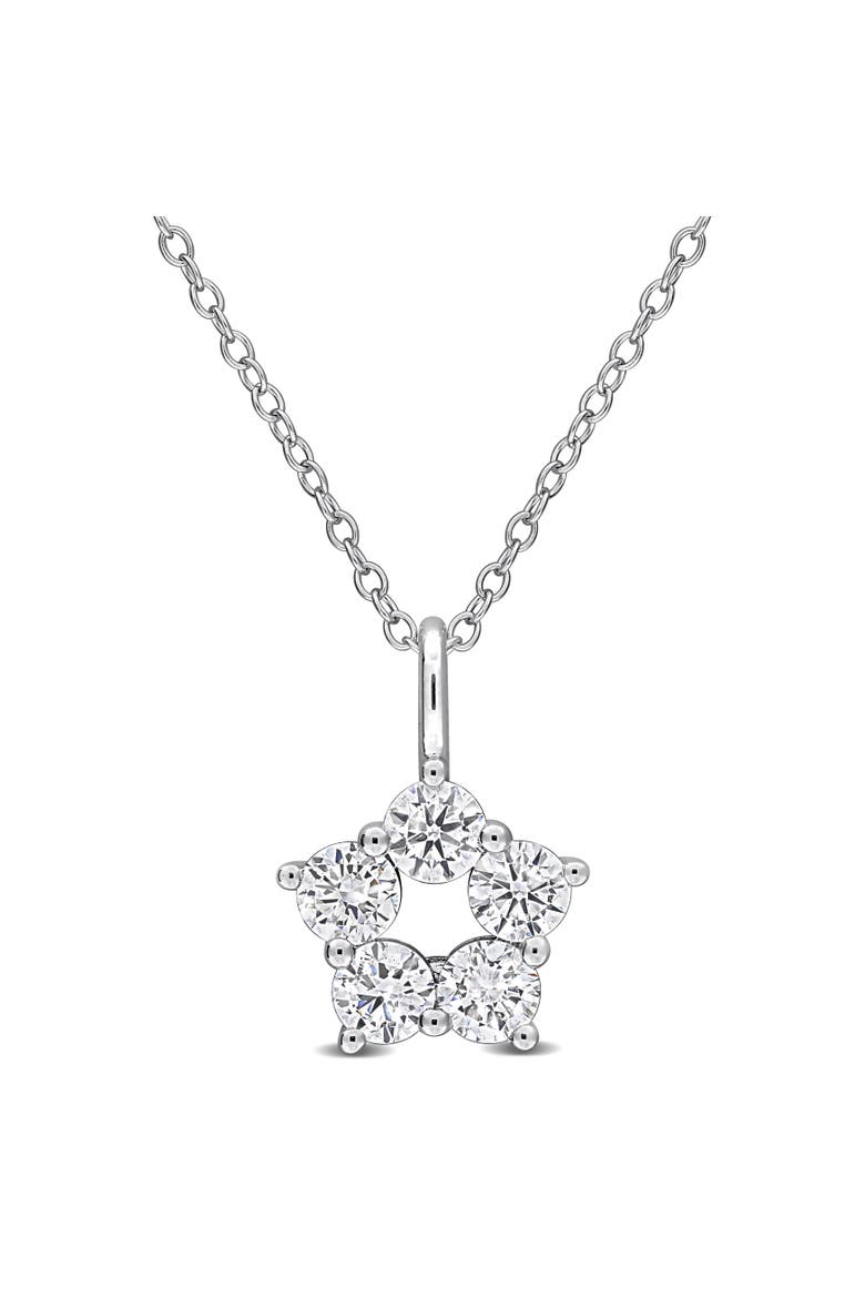 Lab-Grown Diamond Star Necklace Sterling Silver, Main, color, Sterling silver