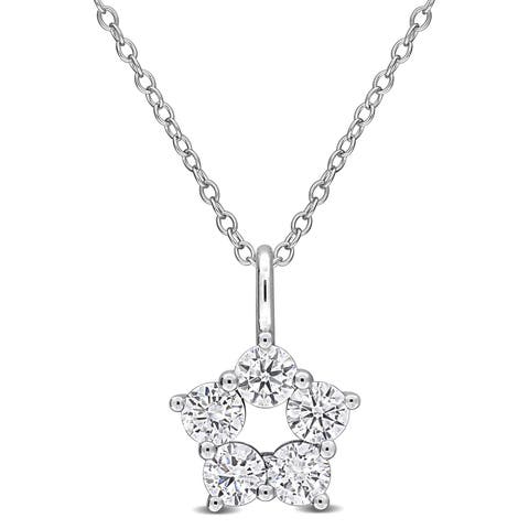 Lab-Grown Diamond Star Necklace Sterling Silver