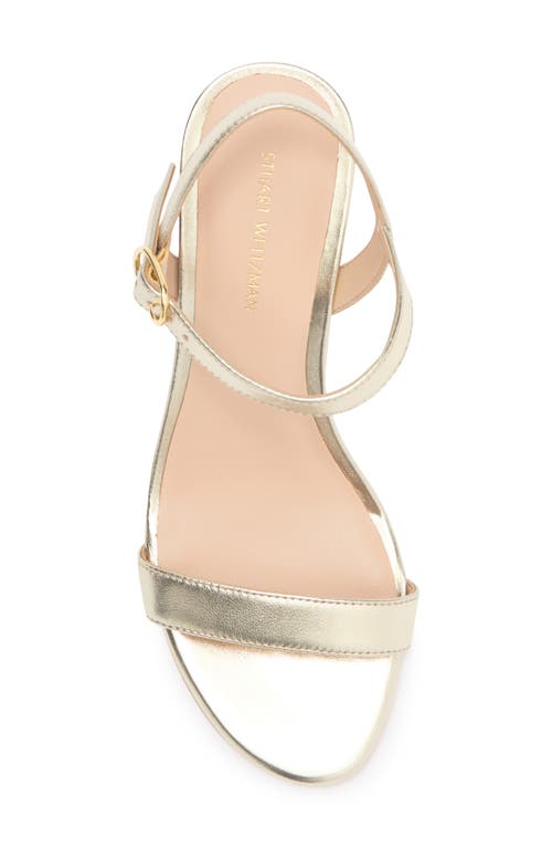 Stuart Weitzman Dancer Wedge Sandal In Platino