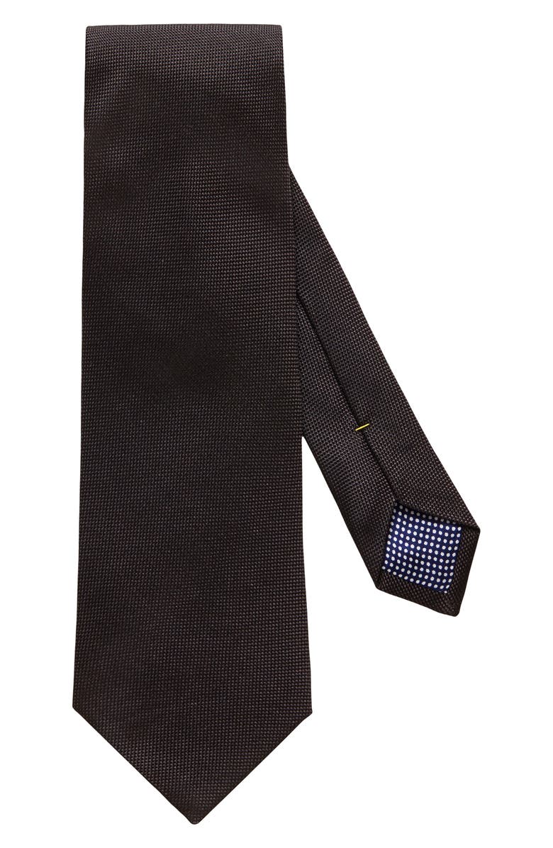Eton Solid Silk Tie, Main, color, Black
