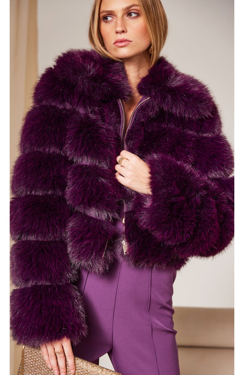 Generation Love Madison Faux Fur Jacket, Alternate, color, Purple