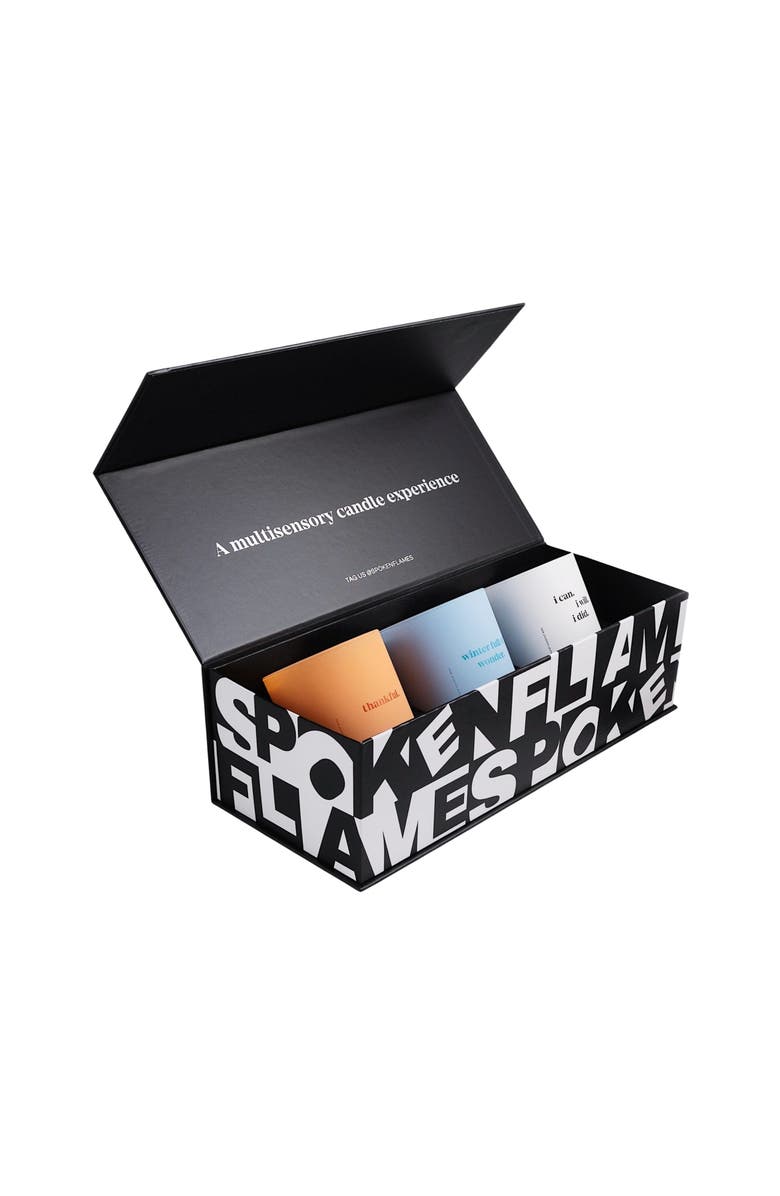 Spoken Flames Fall-Winter Candle Set, Main, color, Black And White