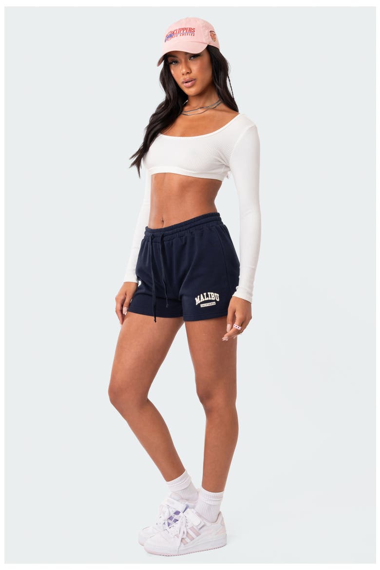 Malibu Girl Cotton Terry Shorts, Alternate, color, NAVY