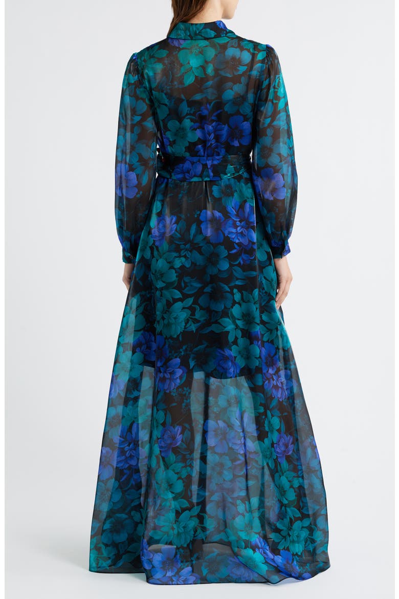 Floral Print Long Sleeve Shirtdress, Alternate, color, BLUE MULTI