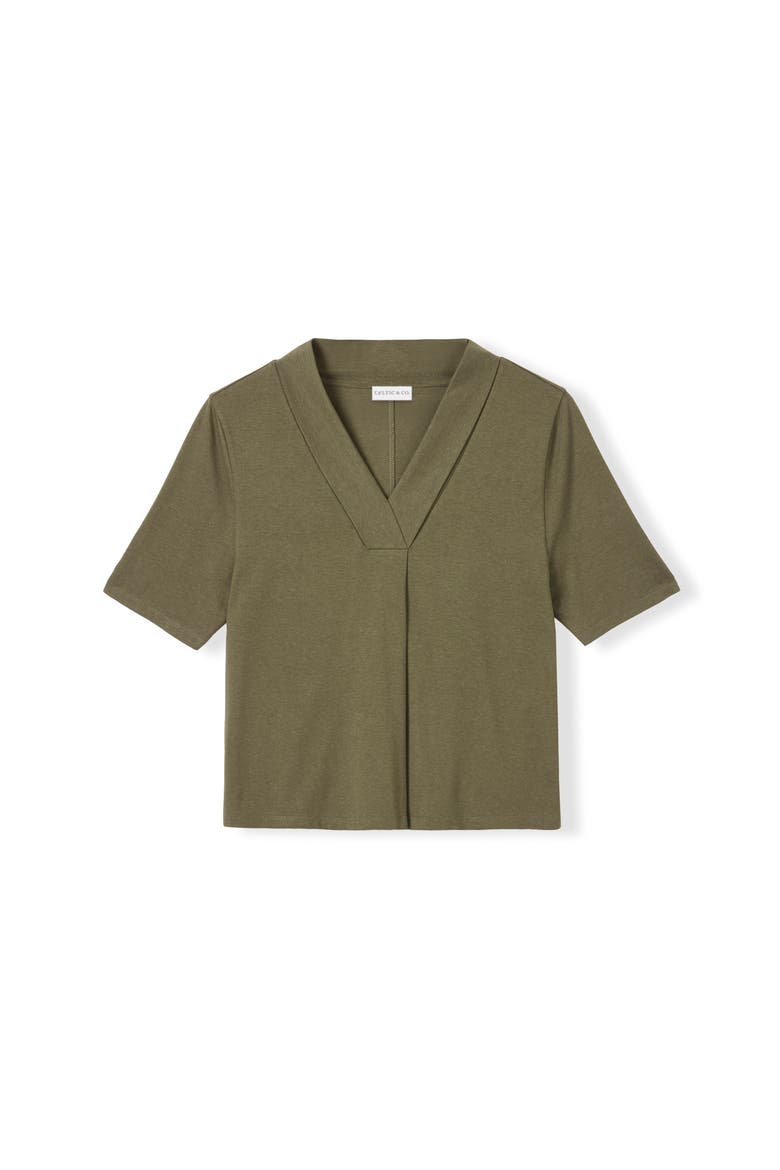 Relaxed V-Neck T-Shirt, Alternate, color, Dark Olive
