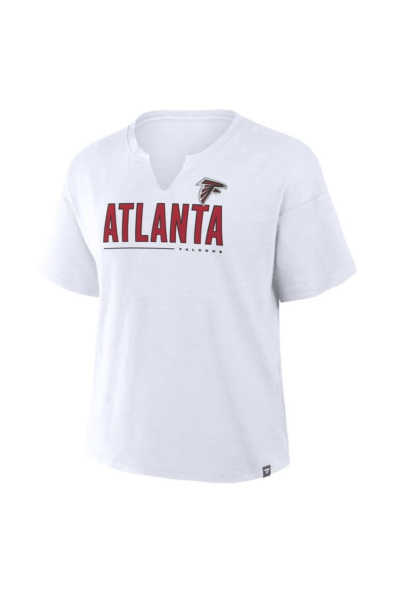 Women's Fanatics White Atlanta Falcons Redzone Slub Boxy T-Shirt, Alternate, color, White