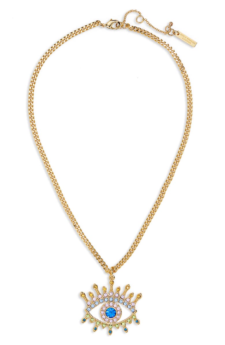 Kurt Geiger London Evil Eye Pendant Necklace, Main, color, 