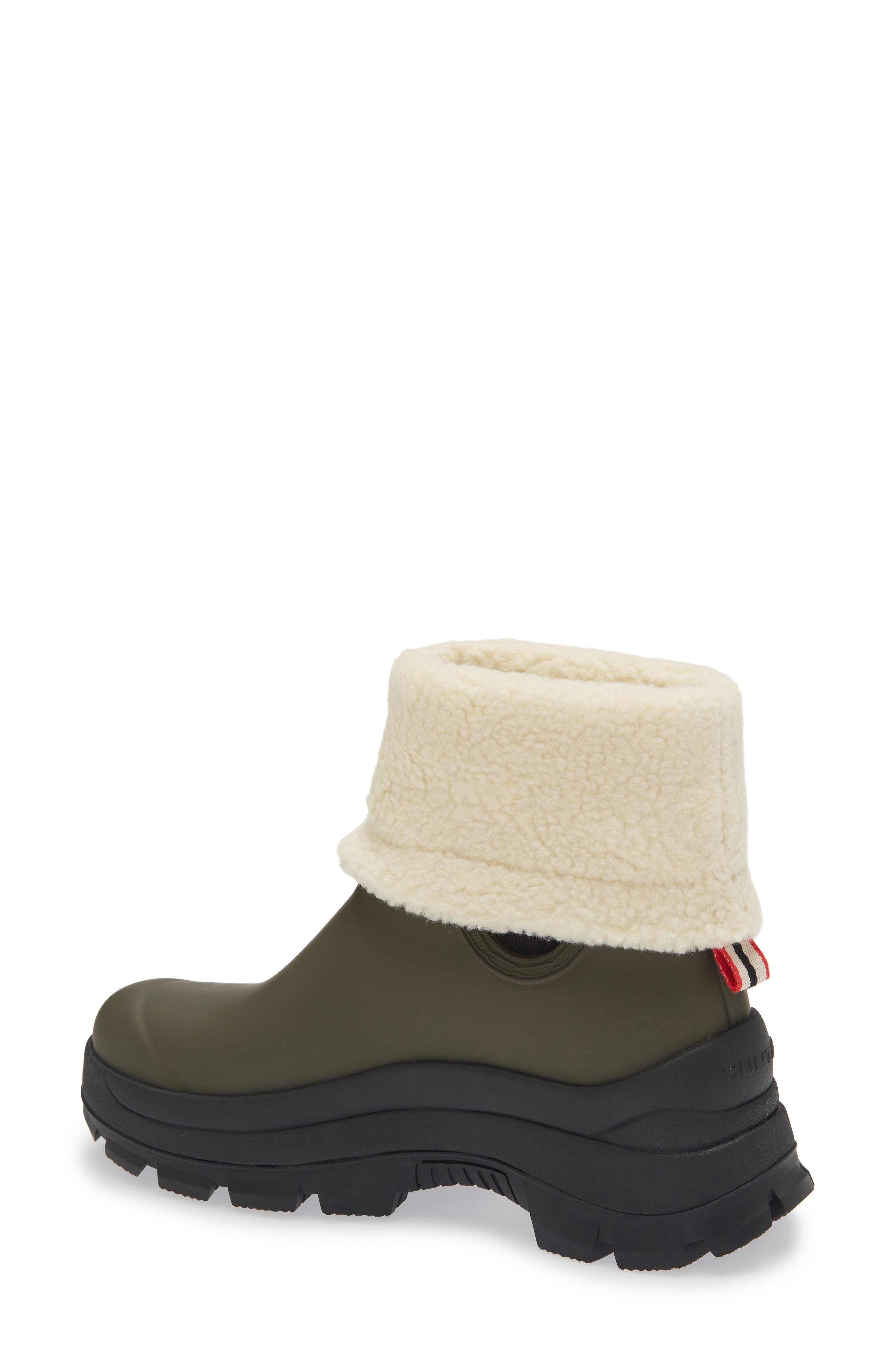 Hunter Esme Lug Sole Waterproof Snow Bootie, Alternate, color, Galloway Green