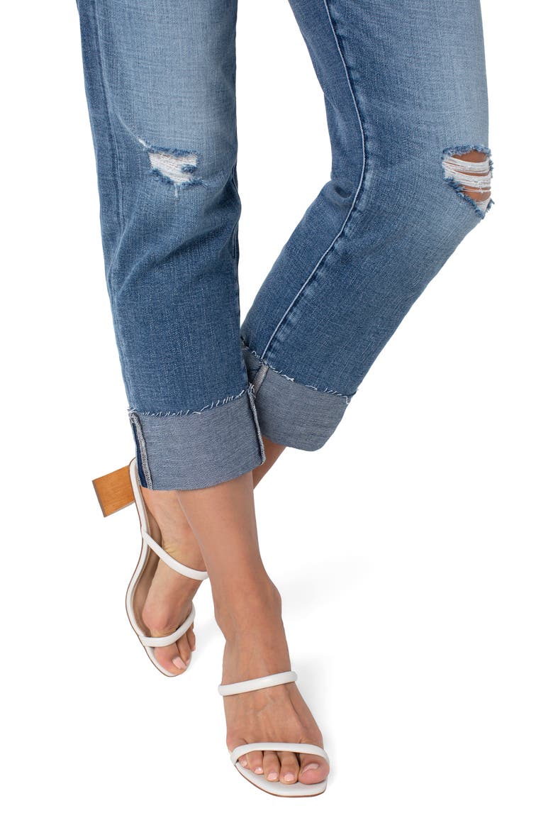 Marley Raw Cut Cuffed Ankle Straight Leg Jeans, Alternate, color, BLOOMINGTON