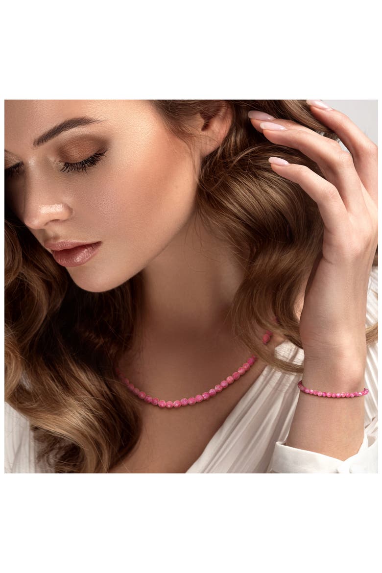 Pink Tourmaline Beaded Necklace & Bracelet Set, Alternate, color, PINK