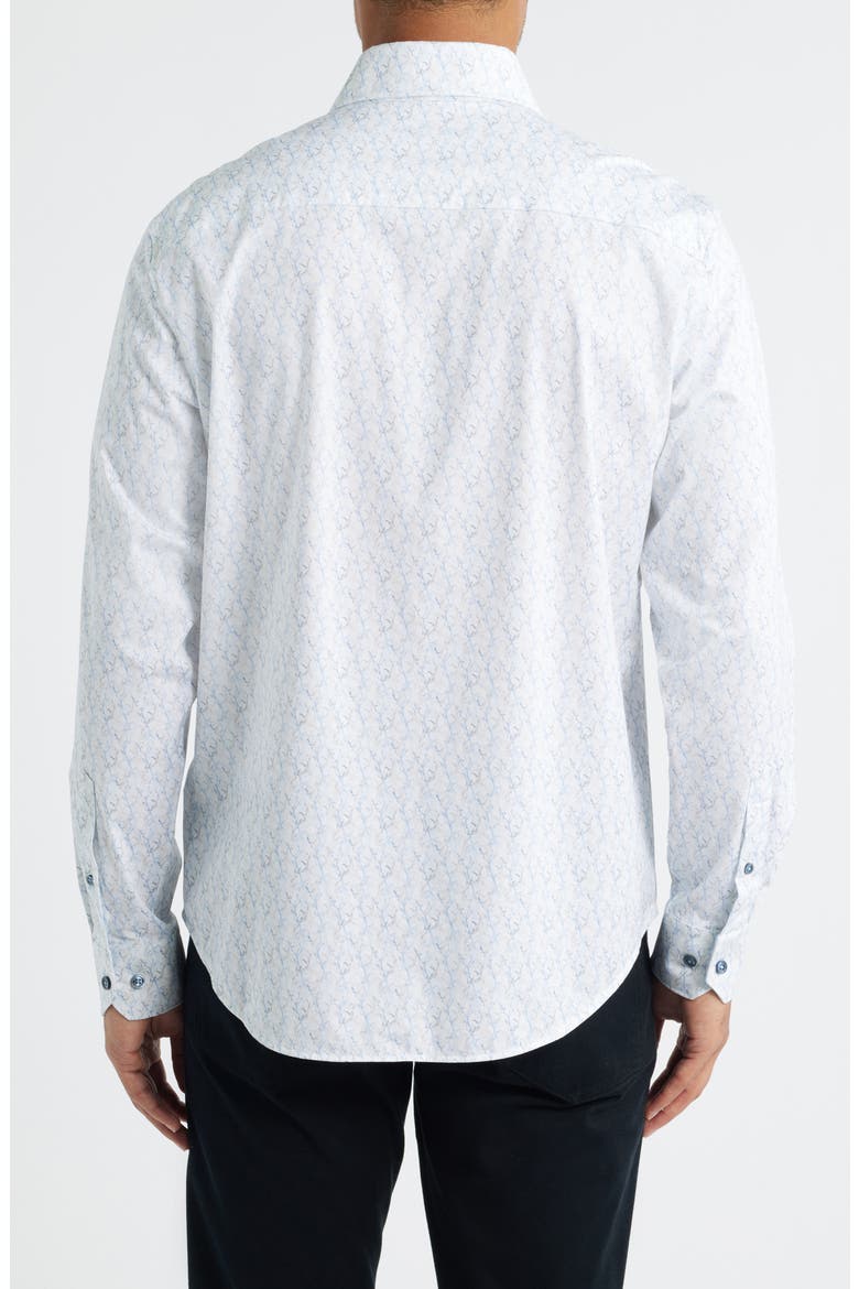 Devon OoohCotton® Abstract Print Button-Up Shirt, Alternate, color, AIR BLUE
