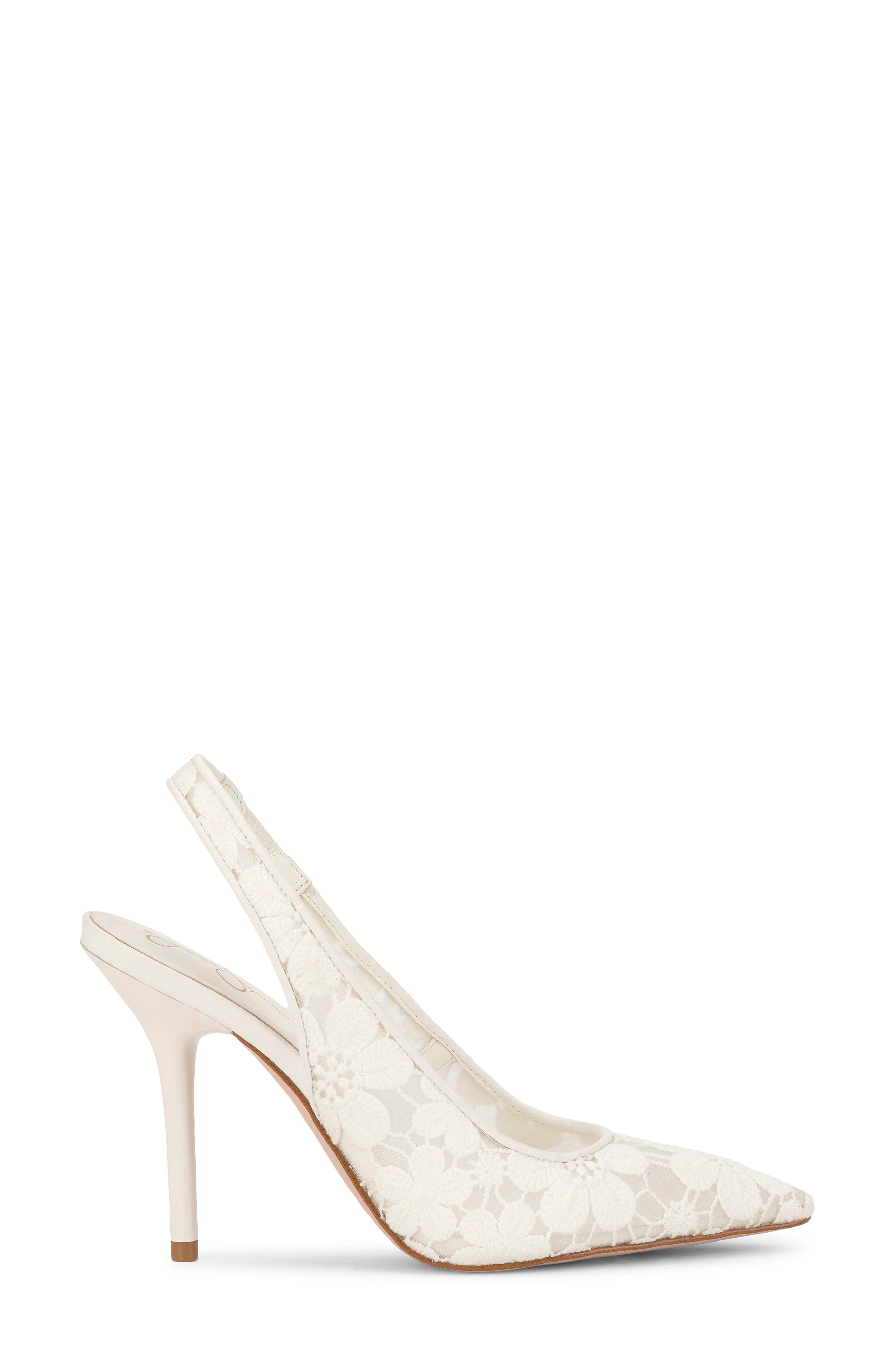 Jessica Simpson Liliere Slingback Pointed Toe Pump, Alternate, color, Bright White