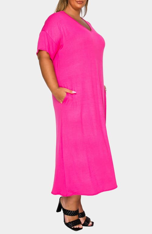 L I V D Olivia Short Sleeve Midi Dress In Pink