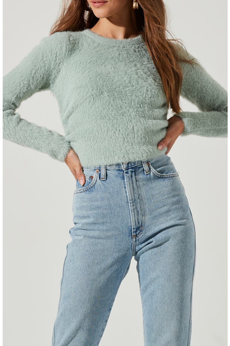 Back Cutout Sweater, Alternate, color, SAGE