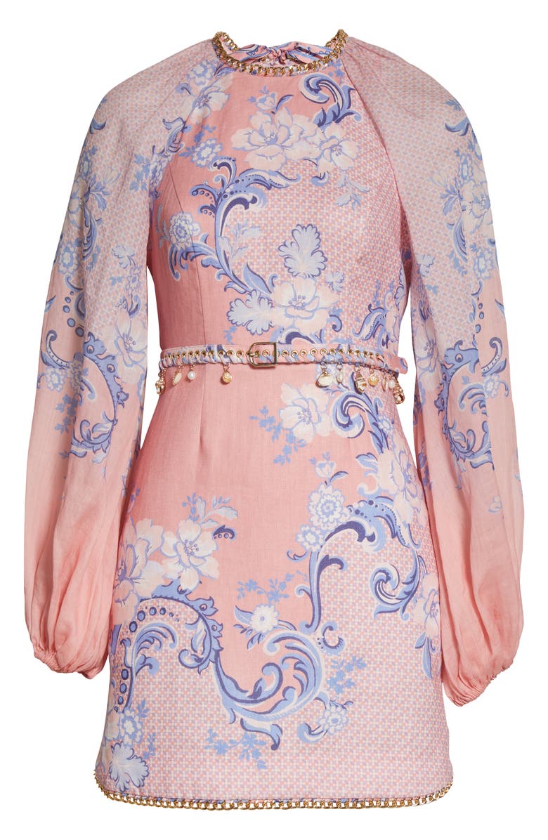 Zimmermann Postcard Tie Back Minidress, Alternate, color, 