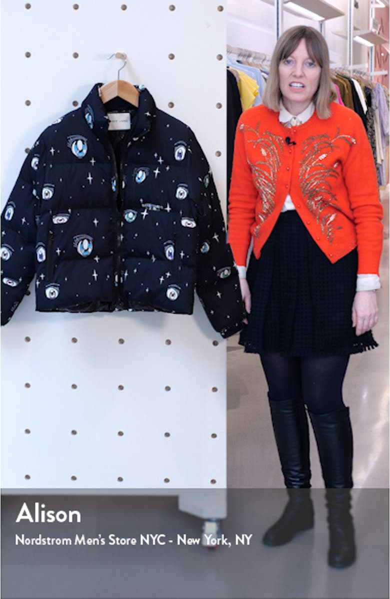 Luna Eye Print Puffer Jacket, sales video thumbnail