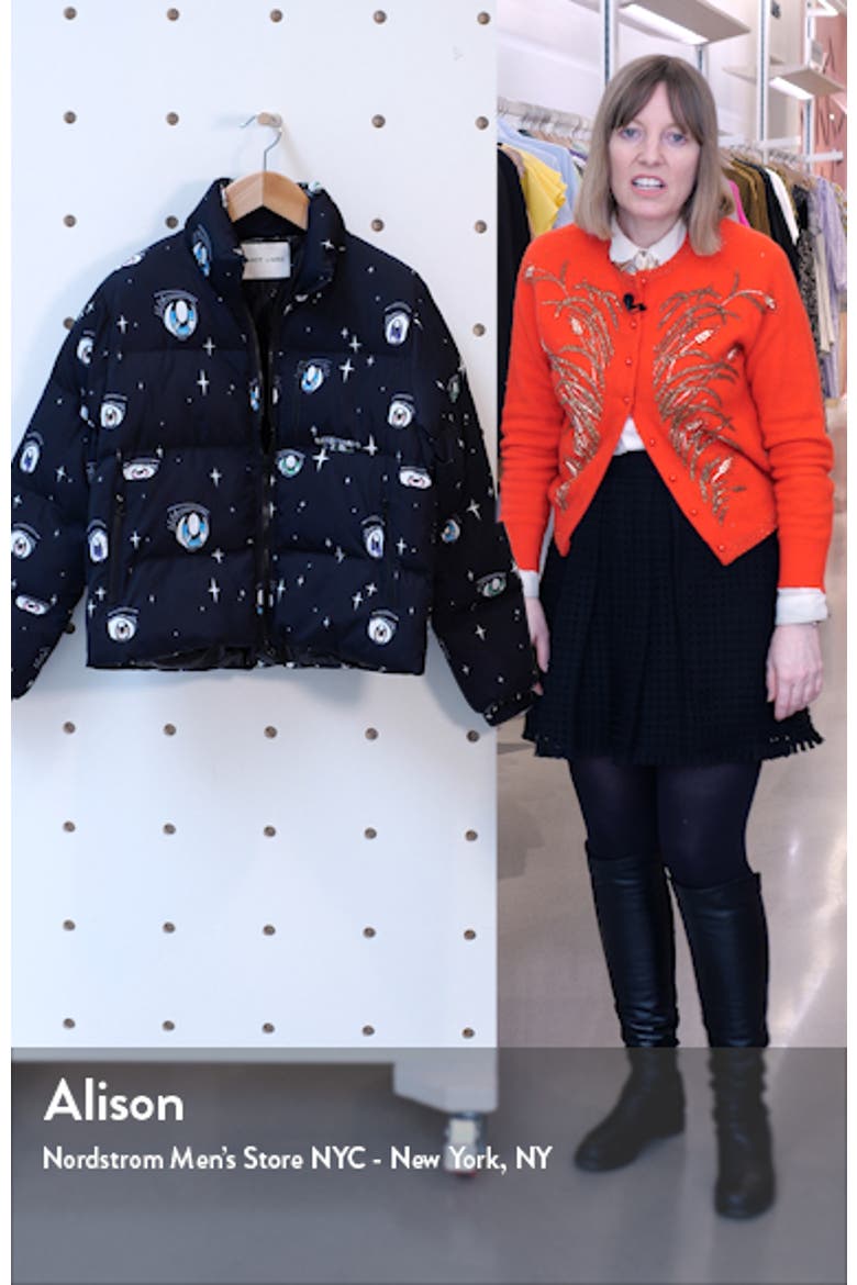 Luna Eye Print Puffer Jacket video