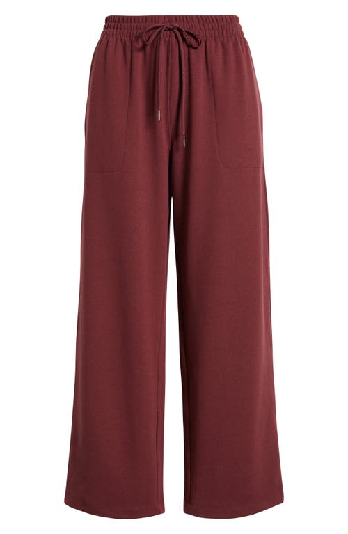 Caslonr Caslon(r) Ankle Wide Leg Sweatpants In Burgundy