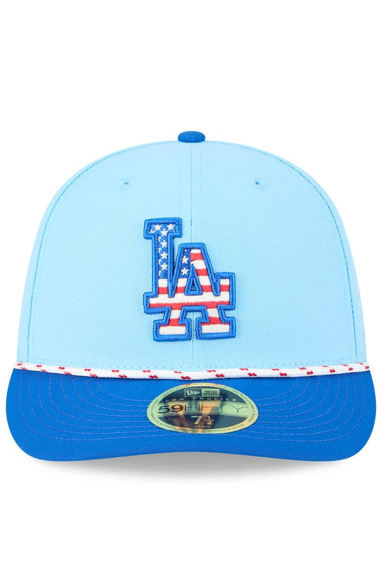 New Era Men's New Era Light Blue/Royal Los Angeles Dodgers 2025 Fourth of July Low Profile 59FIFTY Fitted Hat, Alternate, color, Light Blue
