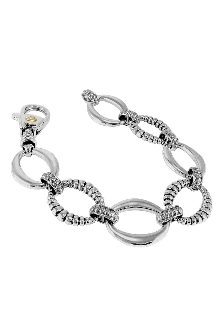 'Link' Sterling Silver Oval Link Bracelet, Alternate, color, STERLING SILVER