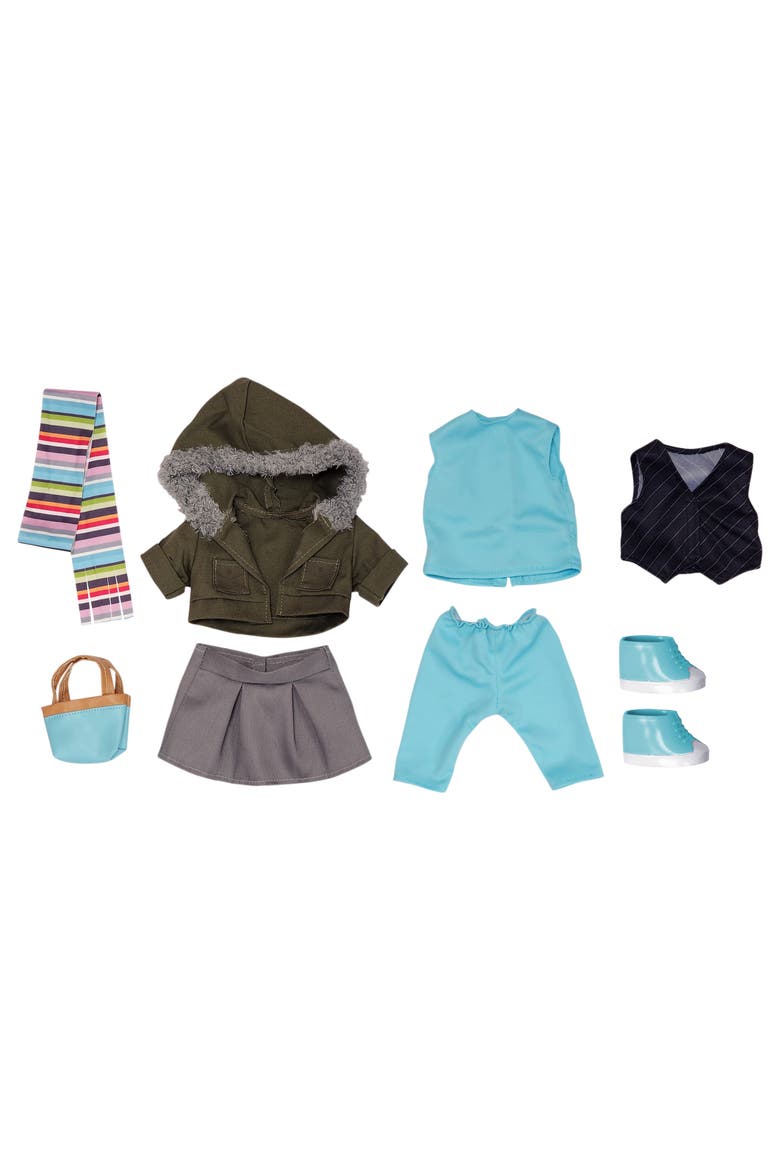 18" Doll Outfit Jacket W/ Scarf, Main, color, Multicolored
