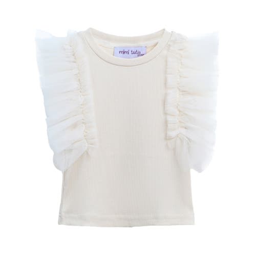 Mimi Tutu Tulle-sleeve T-shirt In Champagne