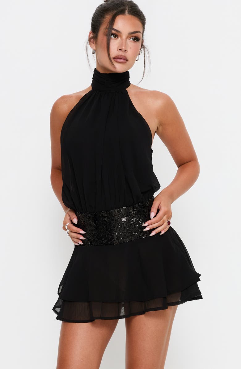 Princess Polly Zenayda Sequin Open Back Drop Waist Minidress, Alternate, color,