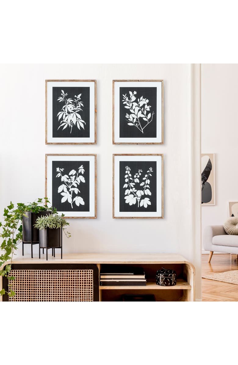 Napa Home & Garden Monochrome Botanical Prints Set of 4, Alternate, color, Black
