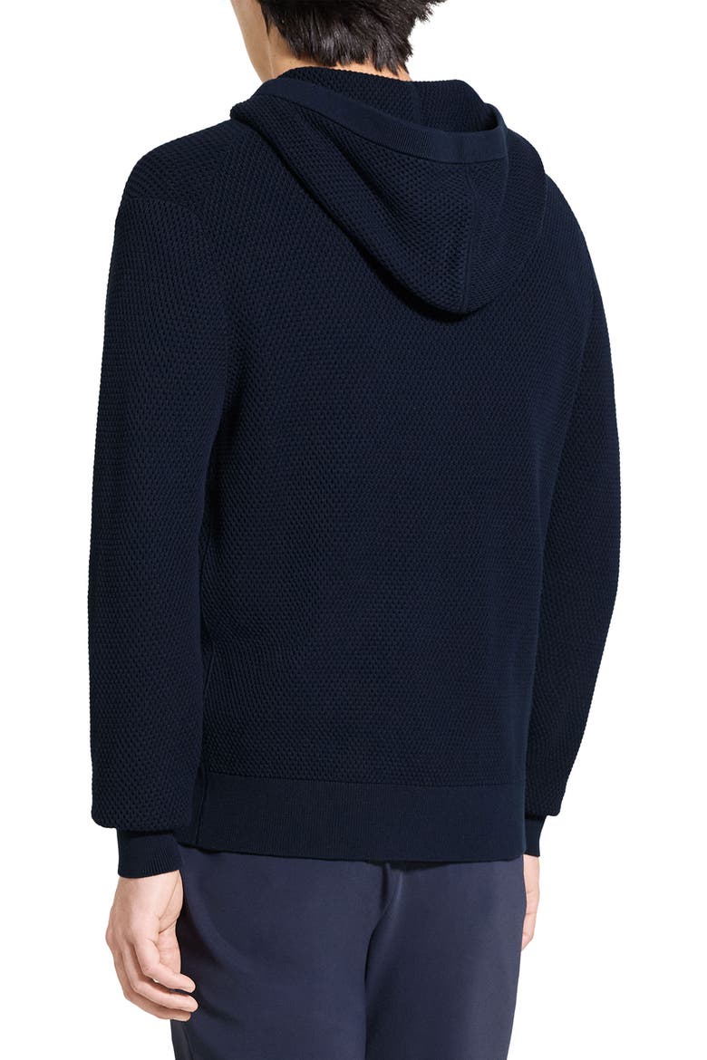 Myhlo Perforated Waffle Cotton Zip Hoodie, Alternate, color, BALTIC - XHX