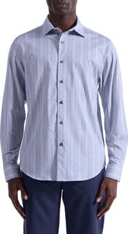 Bugatchi James OoohCotton® Mosaic Print Button-Up Shirt