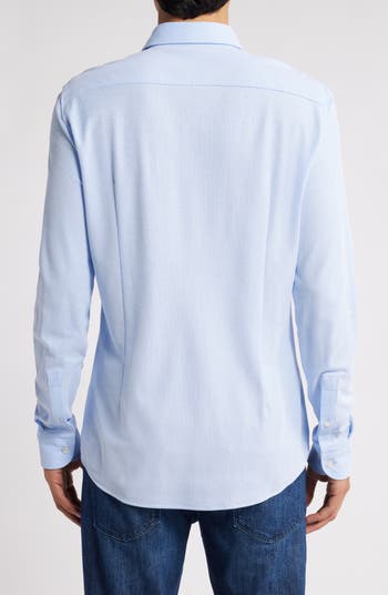 Hank Slim Fit Solid Performance Cotton Piqué Dress Shirt