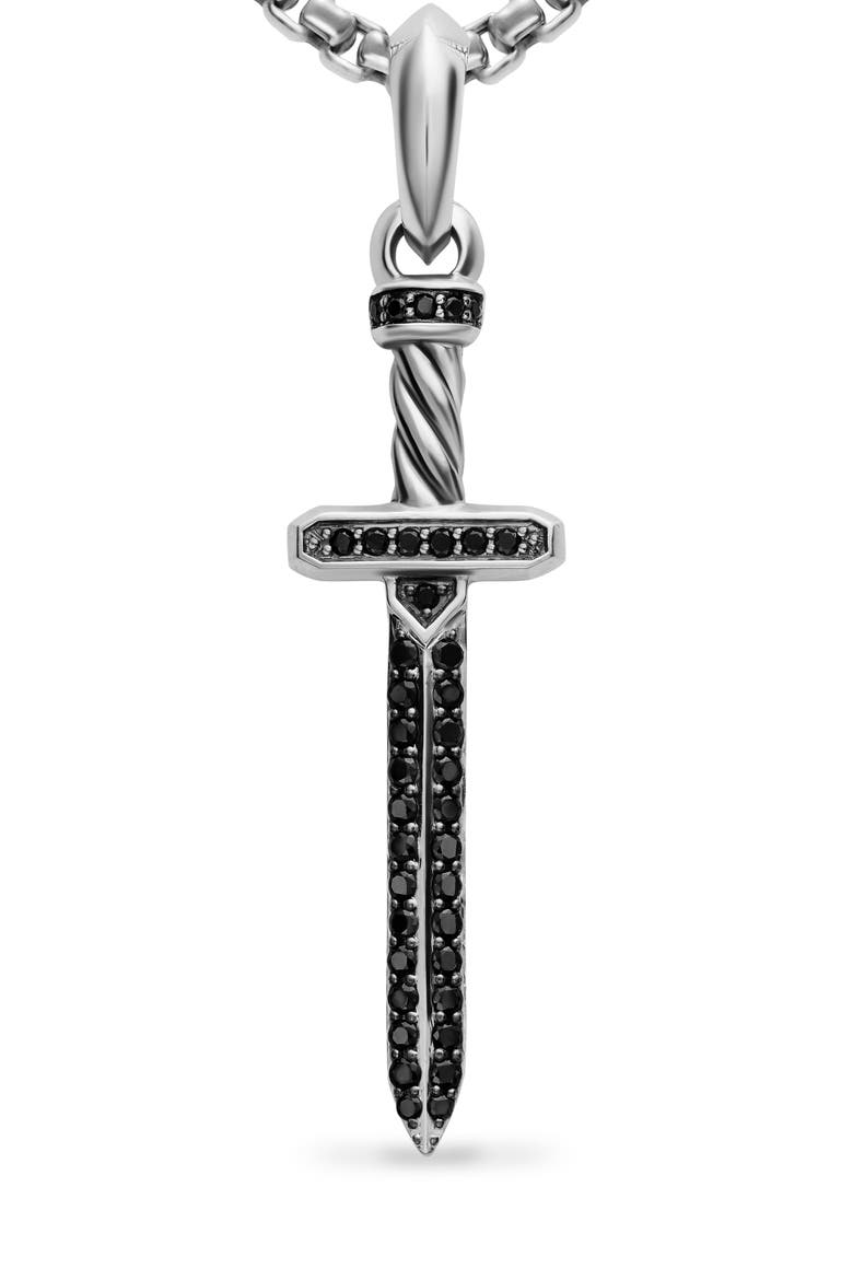 Pavé Black Diamond Sword Amulet, Alternate, color, SILVER PAVE