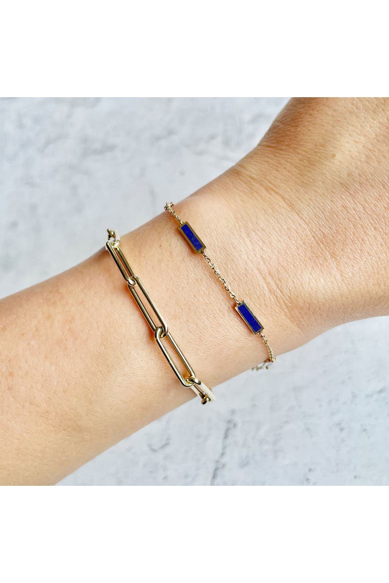 Lapis Bar Chain Bracelet, Alternate, color, Blue